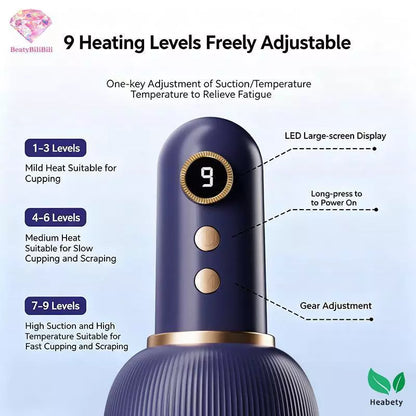 Heabety USB Charging 9-Level Abdominal Massager for Hot Compress