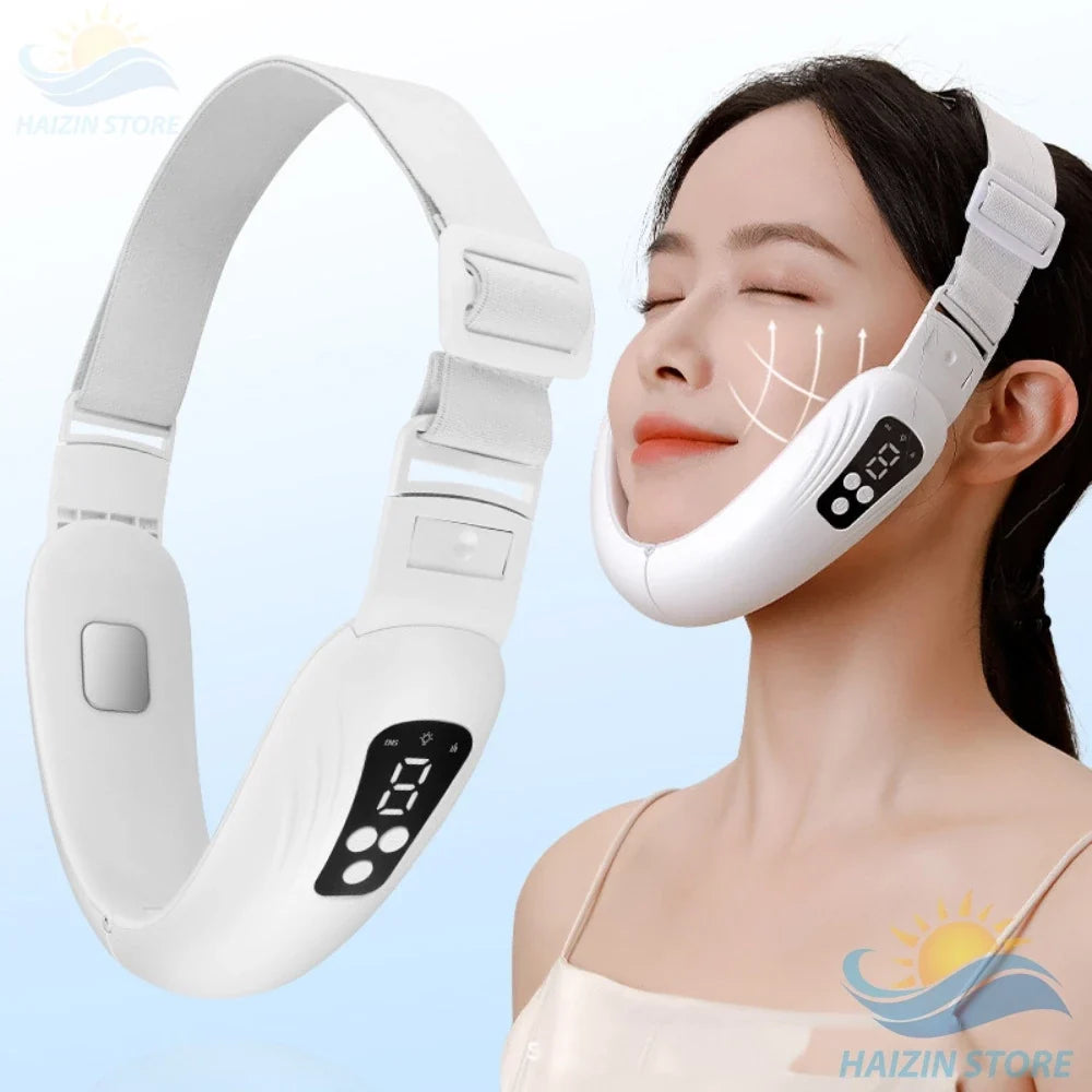 HAIZIN massage machine eliminates double chin, creates V-line chin, and tightens facial skin with 6 modes.
