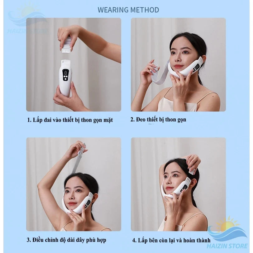 HAIZIN massage machine eliminates double chin, creates V-line chin, and tightens facial skin with 6 modes.