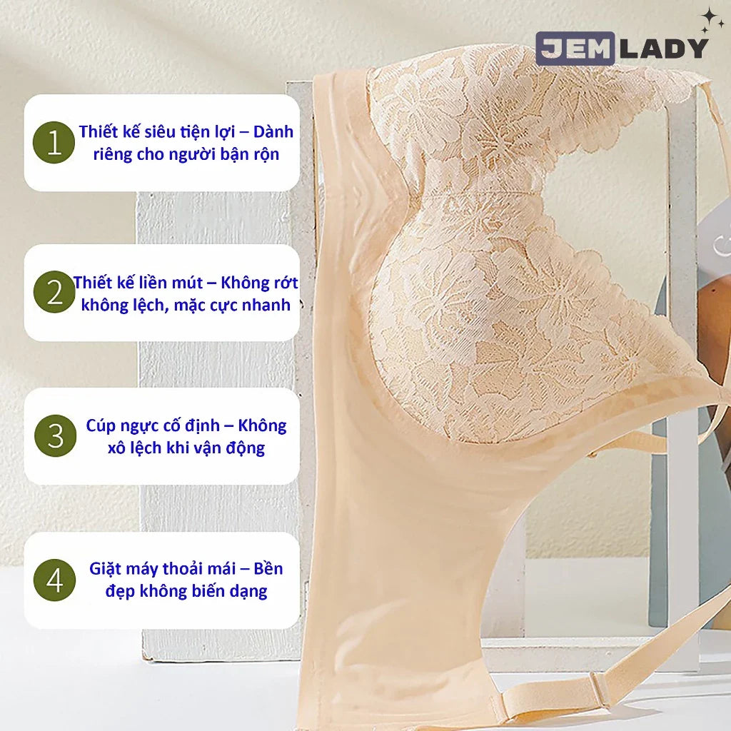 AL20 - Women's Lace Bra Sexy and Alluring Wireless
