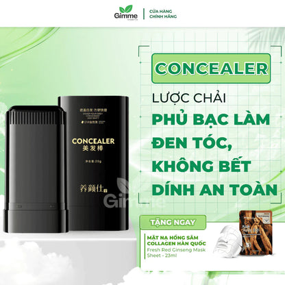 Hair Concealer Brush - Concealer Brush for Gray Hair Coverage, Helps Blacken Hair, Non-Sticky, Improves Hair Appearance