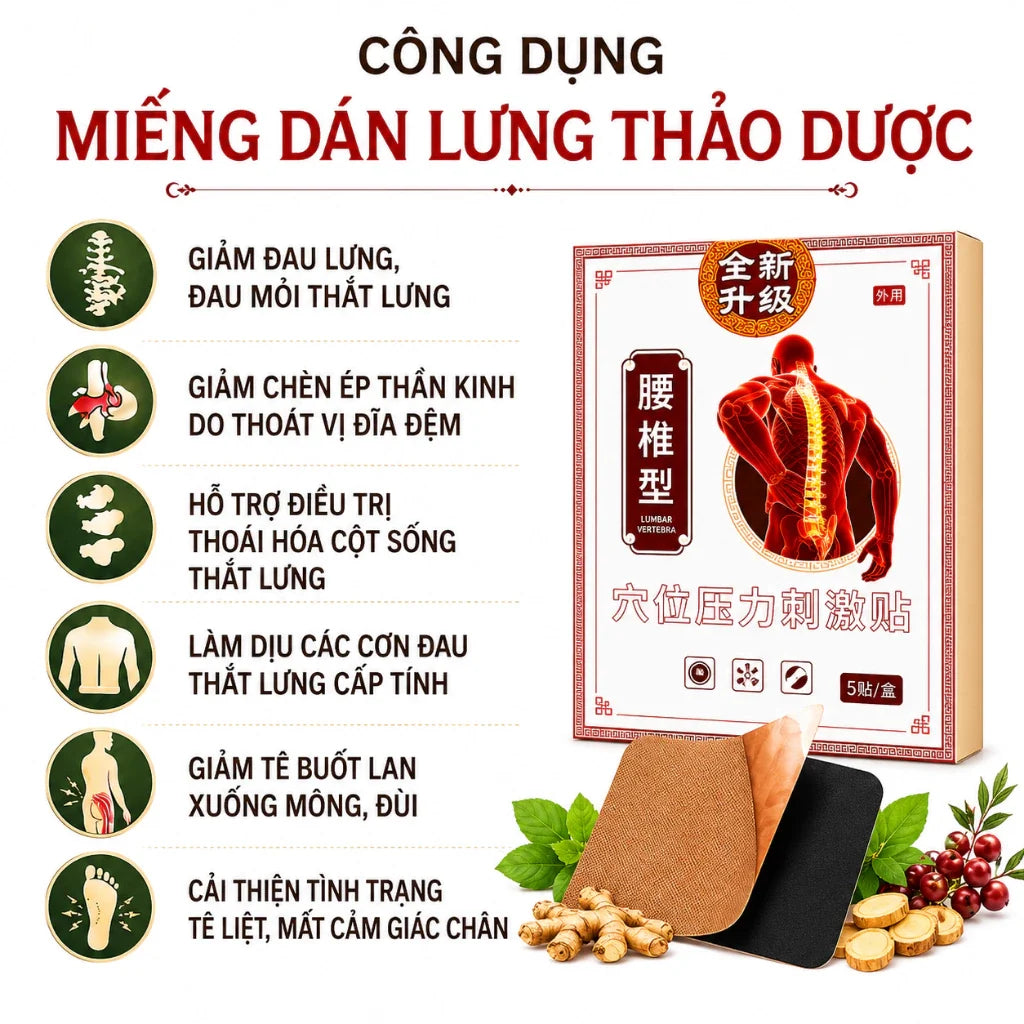 Herbal Back Patch for Muscle Relaxation and Relief of Back Strain/Fatigue
